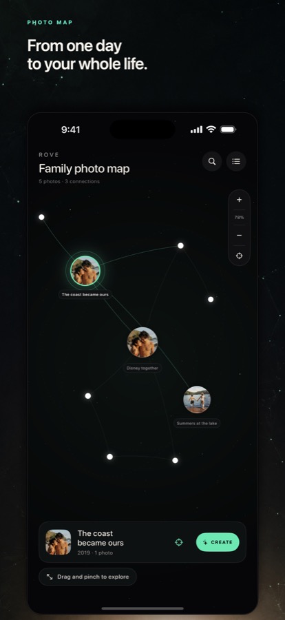 Rove explorable family photo map
